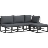 vidaXL Sjedeća garnitura za vrt 4 pcs Crna 211.5 x 141.5 x 71 cm | shoptok.hr