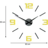 Zidni satovi silver xl grey-yellow greyyellow (samolepljivi)