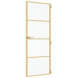 Sobna vrata tanka zlatna 76x201,5 cm kaljeno staklo i aluminij | shoptok.hr