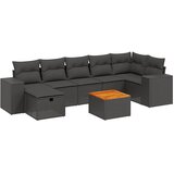  8-dijelni set vrtnih sofa od poliratana s jastucima crni Crna 83 x 62 x 69 cm | Shoptok.si
