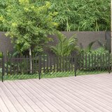 vidaXL Ograja s stebrički 3 kosi WPC 614x80 cm | Shoptok.si