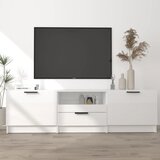 The Living Store TV omarica visok sijaj bela 140x35x40 cm konstruiran les - TV Omarica, (21375358) Cene