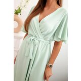 Kesi Włoski Dress with a plunging neckline dark mint | Shoptok.si
