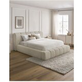 Bobochic Paris Bež oblazinjena zakonska postelja s prostorom za shranjevanje z letvenim dnom 140x190 cm Denali – | Shoptok.si
