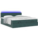 vidaXL Okvir kreveta s madracima tamnozeleni 200x200cm baršunasti | shoptok.hr