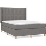  Krevet s oprugama i madracem tamnosivi 140x190 cm od tkanine | shoptok.hr