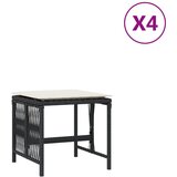 Furnova Vrtni stolčki z blazinami 4 kosi črni 41x41x36 cm poli ratan, (21954319) | Shoptok.si