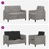  Set sofe s pohranom 2 kom. Svjetlosiva Poliester | shoptok.hr