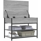  Klupa za cipele siva boja hrasta 70x42,5x50cm konstruirano drvo | shoptok.hr