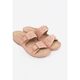 SEASTAR Pink low wedge sandals with buckles | ePonuda.com