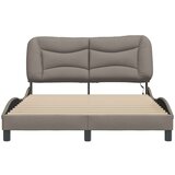  Posteljni okvir z LED lučkami taupe 140x200 cm tkanina | Shoptok.si
