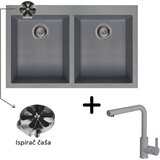  Sudoper Elleci Quadra 350 + slavina C02 Cemento + ispirač čaša | shoptok.hr