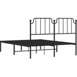  Metalni okvir za krevet s uzglavljem crni 150x200 cm | shoptok.hr