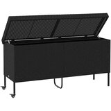 vidaXL Vrtna kutija za pohranu s kotačima crna 160x55x75 cm poliratana | shoptok.hr