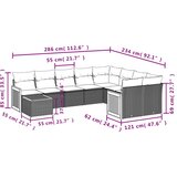 vidaXL 10-dijelni set vrtnih sofa s jastucima crni od poliratana | shoptok.hr