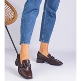 Gemre Brown women's heeled shoes with metallic decoration Sopolino | Shoptok.si