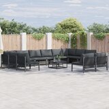 vidaXL Vrtna sedežna garnitura 12 pcs antracit siva Jeklo | Shoptok.si