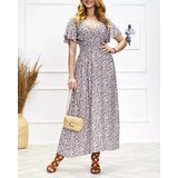 Resti Women's floral midi dress in blue and orange - Clothing | Shoptok.si