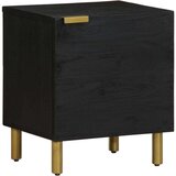 vidaXL Noćni ormarići 2 kom crni 40x33x46 cm od masivnog drva manga | shoptok.hr