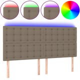  LED uzglavlje smeđesivo 180x5x118/128 cm od tkanine | shoptok.hr