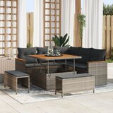 vidaXL 8 komada vrtni sofa set s jastučićima siva poli ratan akacija | shoptok.hr
