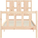  Posteljni okvir z vzglavjem 100x200 cm trden les | Shoptok.si