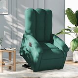 The Living Store Električni naslanjač s funkcijo vstajanja temno zeleno blago - Električni Naslanjač S Funkcijo Vstajanja, (21572853) | Shoptok.si