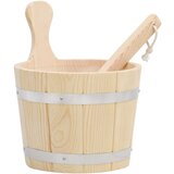 vidaXL Komplet vedra in zajemalke za savno trdna borovina, (21209539) | Shoptok.si