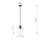  Luster na sajli ISTAR 1xE27/15W/230V crvena/prozirna | Eponuda.com
