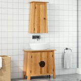  2-dijelni set kupaonskog namještaja od masivne borovine | shoptok.hr