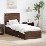  Konstrukcija postelje Rjav hrast in srebrna 75 x 190 cm, (5000103184) | Shoptok.si