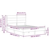  Okvir za krevet Tamno siva 160 x 200 cm tkanina - Tamno siva 160 x 200 cm | shoptok.hr