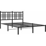 Metalni okvir za krevet s uzglavljem crni 120x200 cm | shoptok.hr