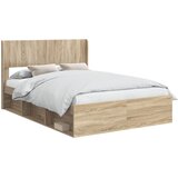  Krevetna konstrukcija s pohranom i uzglavljem Hrast sonoma Smeđa 120 x 200 cm | Shoptok.si