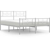  Metalni okvir kreveta uzglavlje i podnožje bijeli 120x190 cm | Eponuda.ba