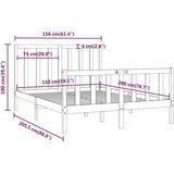  Posteljni okvir siv iz trdnega lesa 150x200 cm 5FT, (20644378) | Shoptok.si