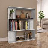 vidaXL knjižna omara/paravan betonsko siva 80x24x96 cm iverna plošča | Shoptok.si
