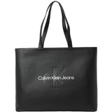 Calvin Klein Jeans Nakupovalna torba črna / bela
