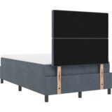  Postelja s podnožjem in vzmetnico temno siva majhna dvojna žamet, (22052179) | Shoptok.si