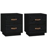 Maison Chic 2 kose Nočne omarice - Nočne mize črna 40x34x45 cm trdna borovina, (21687271) Cene