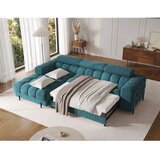 ELTAP Modra raztegljiva/s prostorom za shranjevanje kotna sedežna garnitura iz šenilje (levi kot/z ležalnikom) Felro – | Shoptok.si