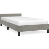 The Living Store Posteljni okvir z vzglavjem svetlo siv 100x200 cm žamet - Posteljni Okvir Z Vzglavjem, (21492804) | Shoptok.si