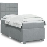 vidaXL Box spring postelja z vzmetnico svetlo siva 90x190 cm blago | Shoptok.si