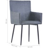  Jedilni stoli z naslonjali za roke 2 kosa sive umetno usnje, (21822583) | Shoptok.si