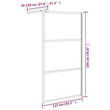 Pregrada za tuširanje 115 x 195 cm s tamnim staklom ESG crna | shoptok.hr