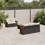 vidaXL 6-dijelni set vrtnih sofa s jastucima crni od poliratana | shoptok.hr