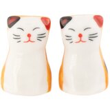 Sass &amp;amp; Belle Bijeli/narančasti porculanski podložak za &amp;scaron;tapiće 2 kom za 5 osoba Cat &amp;ndash; Slike