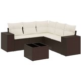  6-dijelni set vrtnih sofa od poliratana s jastucima smeđi | shoptok.hr