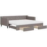 Dnevni krevet na razvlačenje smeđesivi 90 x 200 cm od tkanine | shoptok.hr