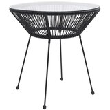  Vrtni blagovaonski stol crni Ø 70 x 74 cm od ratana i stakla | shoptok.hr